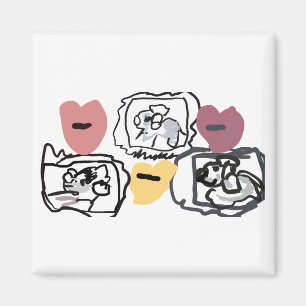 Bedlington Terrier hearts Magnet