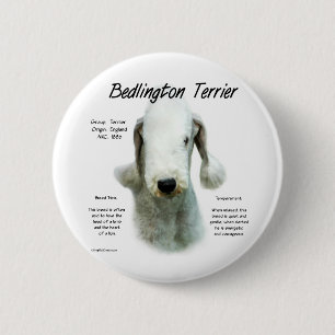 Bedlington Terrier History; All About Bedlingtons 6 Cm Round Badge