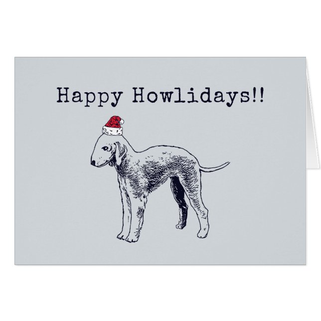 Bedlington Terrier Holiday Card (Front Horizontal)
