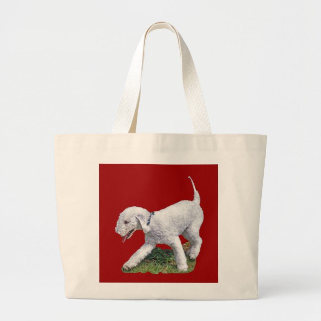 Bedlington Terrier Large Tote Bag (Front)