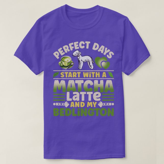 Bedlington Terrier Matcha Latte T-Shirt (Design Front)