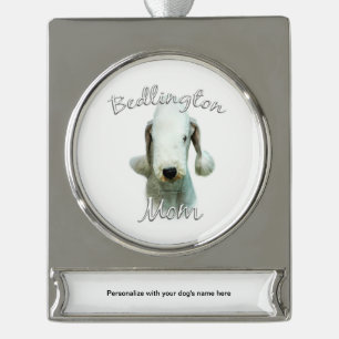 Bedlington Terrier Mum 2 Silver Plated Banner Ornament