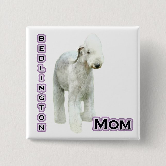 Bedlington Terrier Mum 4 - Button (Front)