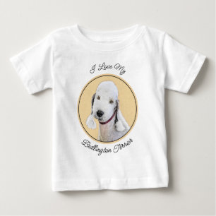 Bedlington Terrier Painting - Original Dog Art Baby T-Shirt