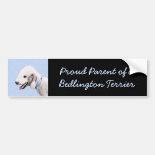 Bedlington Terrier Painting - Original Dog Art Bumper Sticker