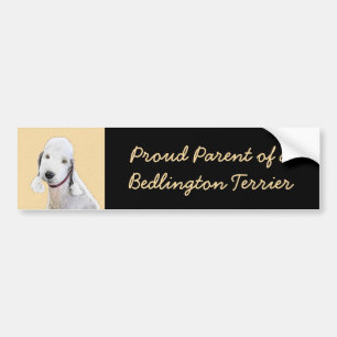 Bedlington Terrier Painting - Original Dog Art Bumper Sticker