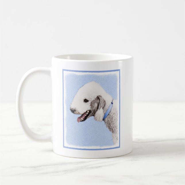 Bedlington Terrier Painting - Original Dog Art Coffee Mug (Left)