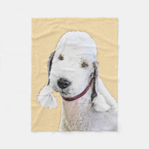 Bedlington Terrier Painting - Original Dog Art Fleece Blanket