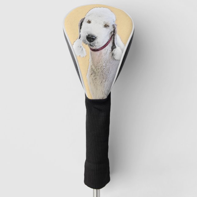 Bedlington Terrier Painting - Original Dog Art Golf Head Cover (Front)