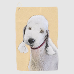 Bedlington Terrier Painting - Original Dog Art Golf Towel