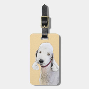 Bedlington Terrier Painting - Original Dog Art Luggage Tag