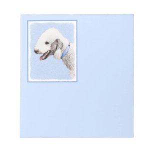 Bedlington Terrier Painting - Original Dog Art Notepad