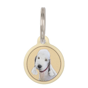 Bedlington Terrier Painting - Original Dog Art Pet Tag