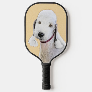 Bedlington Terrier Painting - Original Dog Art Pickleball Paddle
