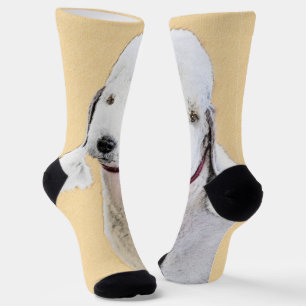 Bedlington Terrier Painting - Original Dog Art Socks