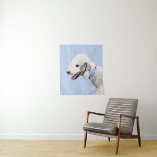 Bedlington Terrier Painting - Original Dog Art Tapestry