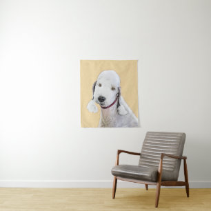 Bedlington Terrier Painting - Original Dog Art Tapestry