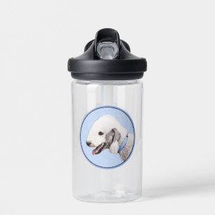 Bedlington Terrier Painting - Original Dog Art Water Bottle