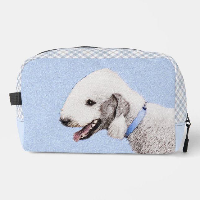 Bedlington Terrier Painting Sandy Colour Dog Art Dopp Kit (Front)