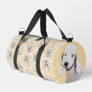 Bedlington Terrier Painting Sandy Colour Dog Art Duffle Bag