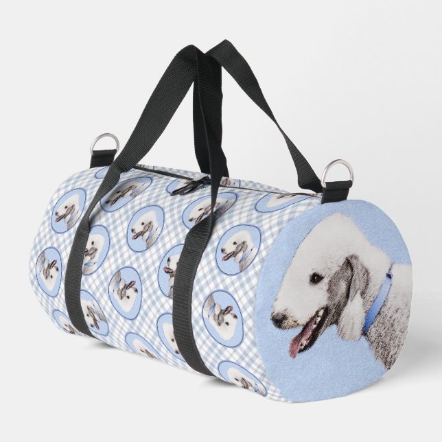 Bedlington Terrier Painting Sandy Colour Dog Art Duffle Bag (Left Corner)