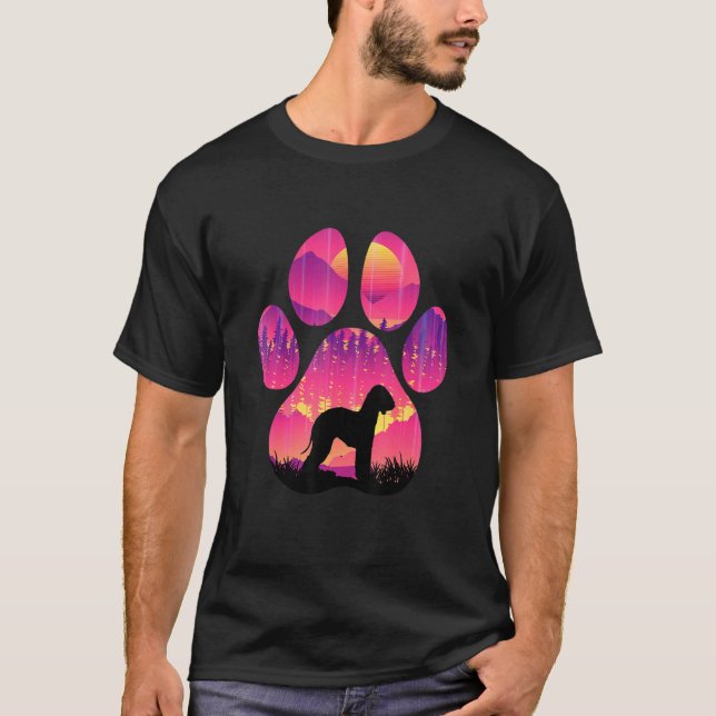 Bedlington Terrier Paw Mom Dad Dog  Women Men T-Shirt (Front)