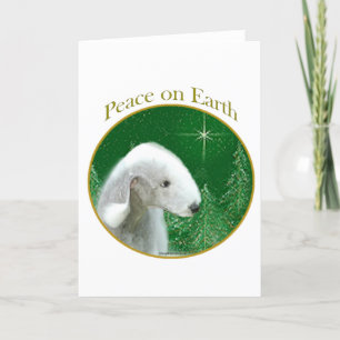 Bedlington Terrier Peace Holiday Card