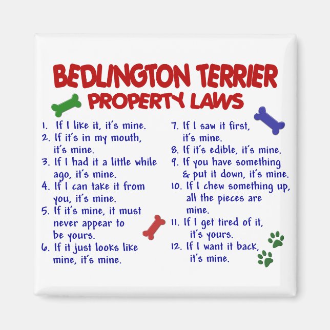 BEDLINGTON TERRIER Property Laws 2 Magnet (Front)