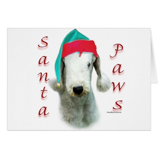 Bedlington Terrier Santa Paws (Front Horizontal)