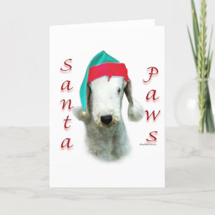 Bedlington Terrier Santa Paws Holiday Card