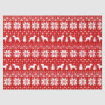 Bedlington Terrier Silhouettes Christmas Pattern Tissue Paper<br><div class="desc">Festive Red and White Christmas Sweater Style Pattern with Bedlington Silhouettes</div>