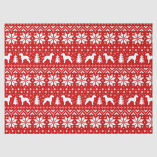 Bedlington Terrier Silhouettes Christmas Pattern Tissue Paper
