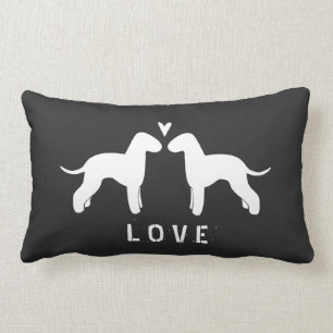 Bedlington Terrier Silhouettes Love Lumbar Cushion