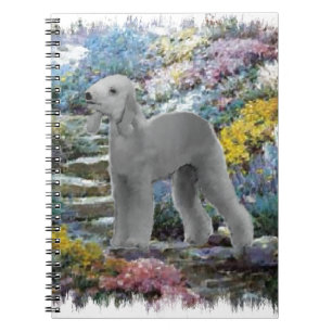 Bedlington Terrier Summer Garden Art Notebook
