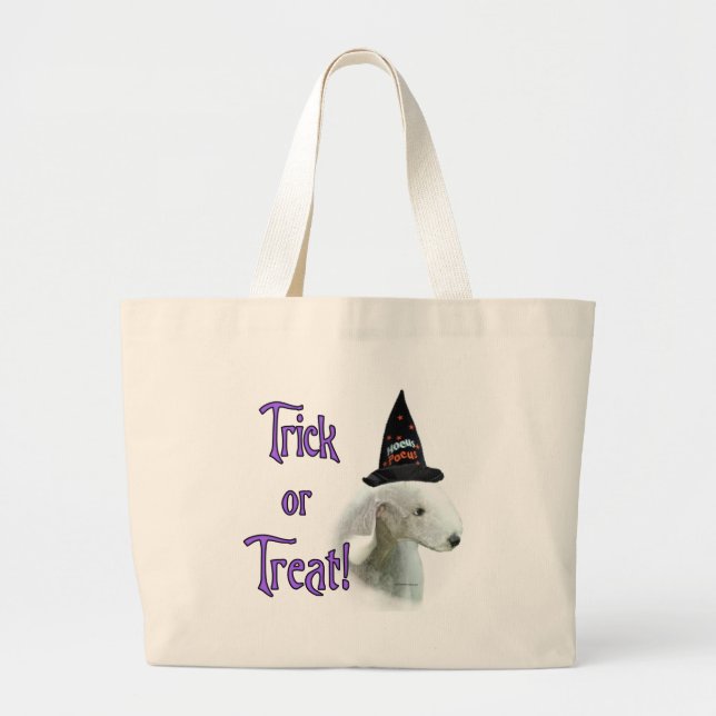 Bedlington Terrier Trick Large Tote Bag (Front)