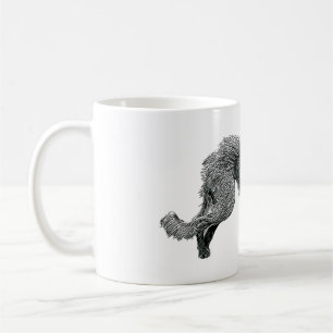 Bedlington Whippet Lurcher Dog Line Drawing Art Coffee Mug
