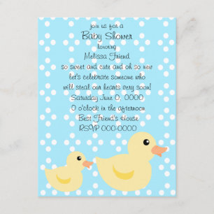 Bedotted Duck in Blue Invitation