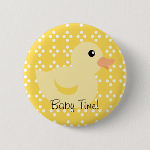 Bedotted Duck in Yellow 6 Cm Round Badge