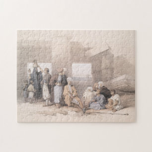 Bedouin Family at the temple of Amun,Thebes, Egypt Jigsaw Puzzle
