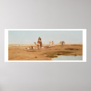 Bedouin in the Desert, 1884 (oil on canvas) Poster