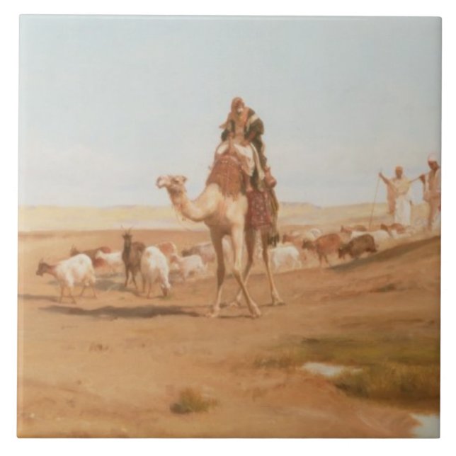 Bedouin in the Desert, 1884 (oil on canvas) Tile (Front)