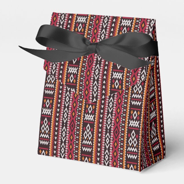 Bedouin Sadu Fabric Pattern Favour Box (Front Side)