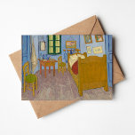 Bedroom in Arles | Vincent van Gogh Card<br><div class="desc">Bedroom in Arles (1889) by Vincent van Gogh is a captivating depiction of the artist's simple bedroom in his house in Arles, France. The painting features bold, expressive colours and distorted perspectives, emphasising the emotional intimacy of the space. The furniture and decor—such as the wooden bed, chairs, and framed artworks—are...</div>