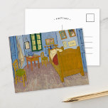 Bedroom in Arles | Vincent van Gogh Postcard<br><div class="desc">Bedroom in Arles (1889) by Vincent van Gogh is a captivating depiction of the artist's simple bedroom in his house in Arles, France. The painting features bold, expressive colours and distorted perspectives, emphasising the emotional intimacy of the space. The furniture and decor—such as the wooden bed, chairs, and framed artworks—are...</div>