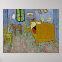 Bedroom in Arles with a black cat - Van Gogh