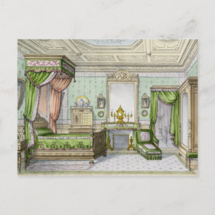 Bedroom in the Renaissance style (colour litho) Postcard