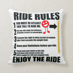 Bedroom Innuendo Funny Ride Rules Cushion