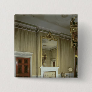 Bedroom with fireplace designed by Adam, c.1776 15 Cm Square Badge
