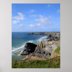Bedruthan Steps, Cornwall Poster
