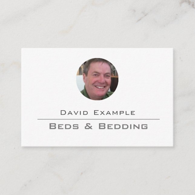 Beds & Bedding with Photo of Holder Business Card (Front)